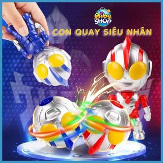 Đồ Chơi Con Quay Cho Bé Siêu Nhân BIBY phát sáng phát nhạc, đồ chơi biến hình con quay cho bé