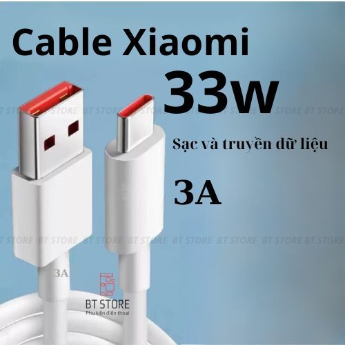 Cáp sạc nhanh Xiaomi Type-C 3A 33W, dây sạc nhanh và truyền dữ liệu xiaomi