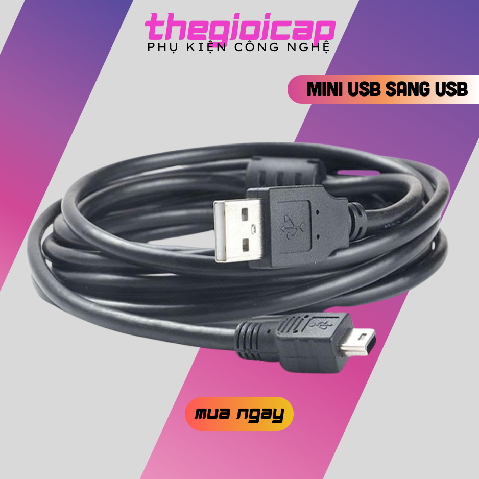 CÁP MINI USB SANG USB 1.5M - Dây MP3 Đen