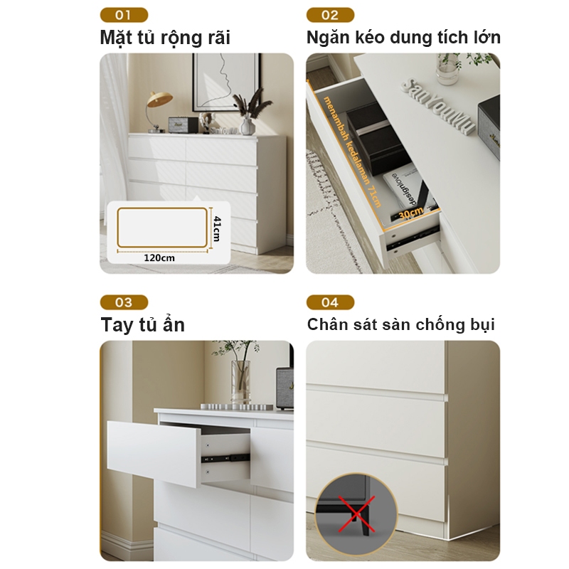 Tủ đựng đồ đa năng có hộc kéo đựng quần áo mỹ phẩm thiết kế hiện đại trẻ trung tiện lợi sang đẹp | BigBuy360 - bigbuy360.vn