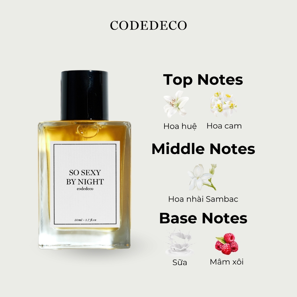 Tinh dầu thơm nữ CODEDECO So Sexy By Night 50ml - Gợi Cảm, Ngọt Ngào, Quyến Rũ | BigBuy360 - bigbuy360.vn