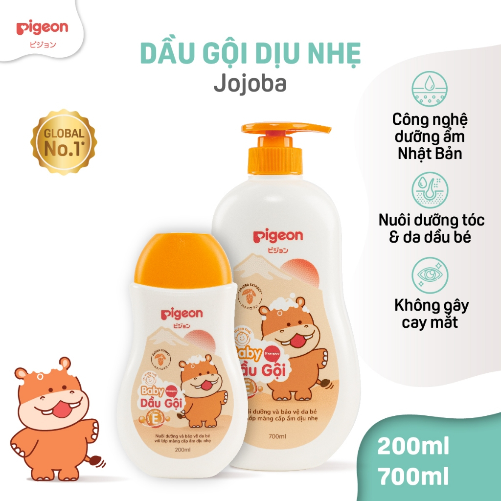 Dầu Gội Dịu Nhẹ Cho Bé Chiết Xuất Jojoba Pigeon 200ml/700ml