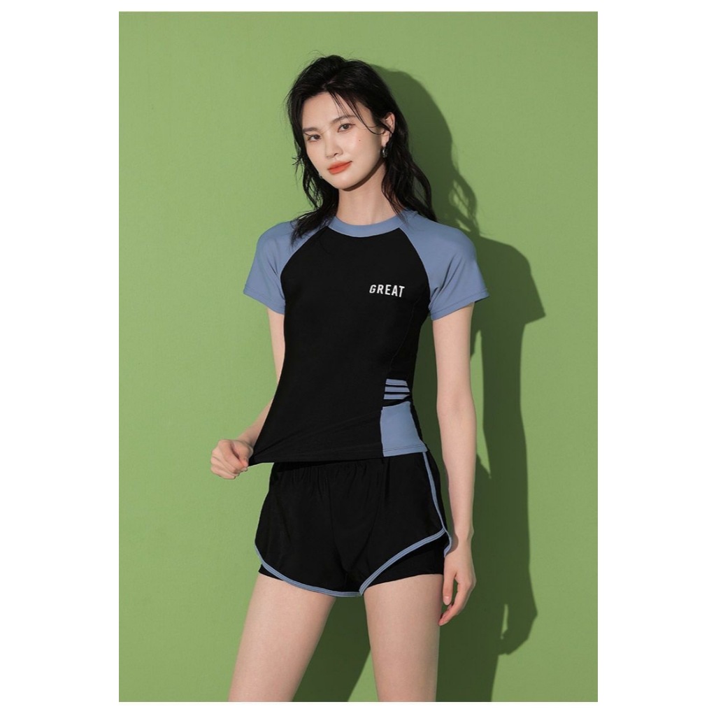 [K023] Bikini đi biển 2 mảnh đồ bơi nữ kín đáo set 3 chi tiết áo croptop kèm quần đùi kiểu Hàn Quốc | BigBuy360 - bigbuy360.vn