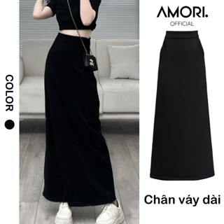 Chân Váy Midi Đen Dáng Dài Cạp Cao Co Giãn 4 Chiều, Chân Váy Thun Nữ Dài 85cm Siêu Tôn Dáng