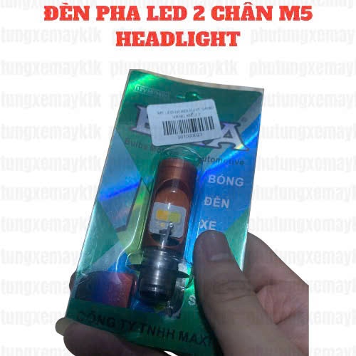 Đèn pha led 2 chân m5 headlight gắn xe máy siêu sáng pha trắng cos vàng 0BDCN
