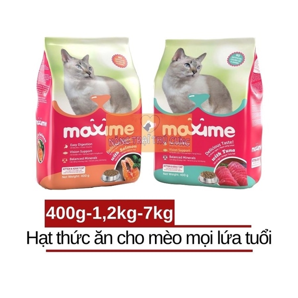 Thức Ăn Hạt Cho Mèo Maxime Cho Mèo Mọi Lứa Tuổi