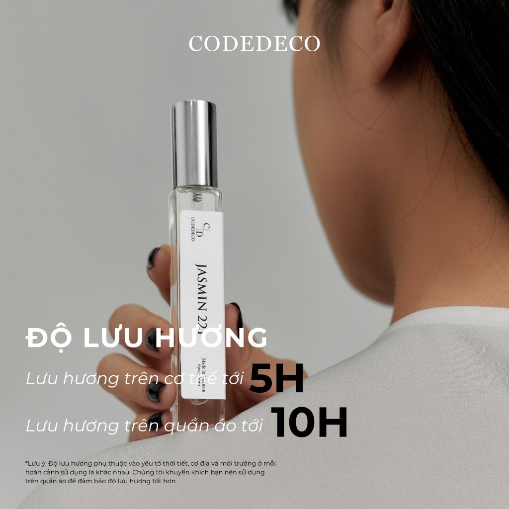 Tinh dầu thơm nữ CODEDECO Jasmin 221 10ml dạng xịt - Thanh lịch, Nhẹ nhàng, Sang trọng | BigBuy360 - bigbuy360.vn