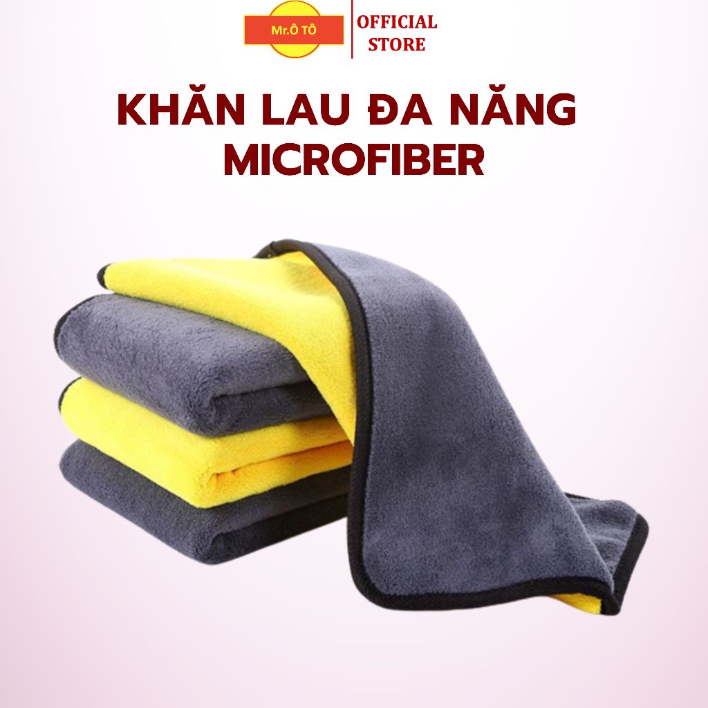 Khăn lau xe MICROFIBER mềm mịn siêu thấm hút chuyên lau ô tô, xe máy, spa
