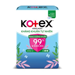 Băng vệ sinh KOTEX hàng ngày kháng khuẩn tự nhiên 40M