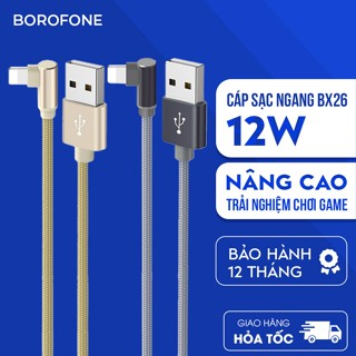 Dây sạc 2.4A Borofone BX26 đầu cáp L gập 90 độ, dây bọc dù dài 1 mét dành cho gaming
