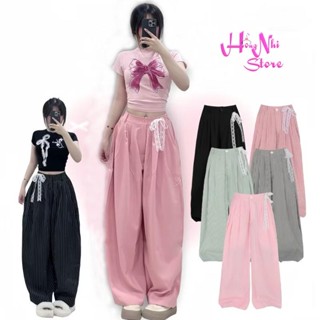 Quần Dài Harem Kẻ Sọc Striped Pants Tặng Dây Ren Chun Thun Sau 80kg Trở Lại - MM Hồng Nhi Store's