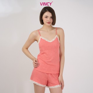Bộ short thun cotton, áo 2 dây phối ren với họa tiết đặc trưng Noel BST032S11