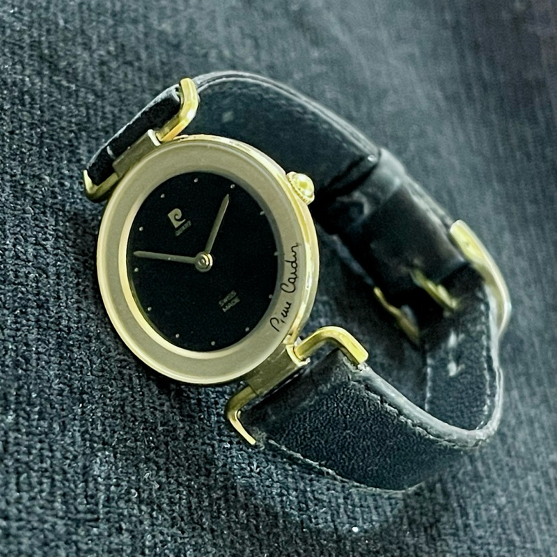 Đồng hồ nữ hiệu Pierre Cardin Chromachron Vintage bọc vàng 26mm Thuỵ Sỹ [Chính hãng/Nhật bãi]