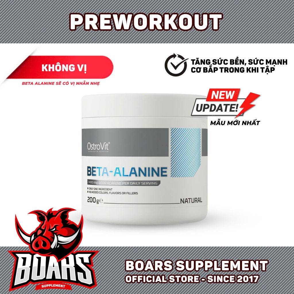OSTROVIT BETA ALANINE - ĐƠN CHẤT TĂNG SỨC BỀN TRONG TẬP LUYỆN (200 GRAMS)
