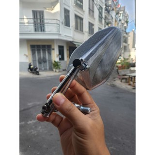   Tặng Chân Đôn  Kính Chiếu Hậu Kiểu H2C V2 Kèm Chân Xoay 360 gấp gọn dễ dàng chất liệu mặt nhựa chân nhôm Xiken 