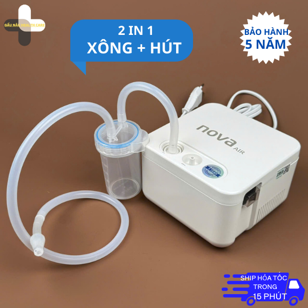 Máy Xông Khí Dung + Hút Rửa Mũi 2 Trong 1 NOVA AIR Việt Nhật Mới Nhất