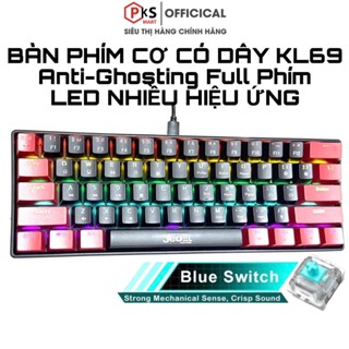  PKSMART - KL69 - Bàn Phím Cơ Có Dây 61 Nút - LED Nhiều Hiệu Ứng - Anti-Ghosting Full Phím - Blue Switch - Cáp TypeC -> U 