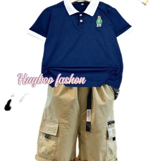  {18-50KG} Bộ Quần Áo Cho Bé Áo Polo Chất Cotton quần KaKi mềm mát 