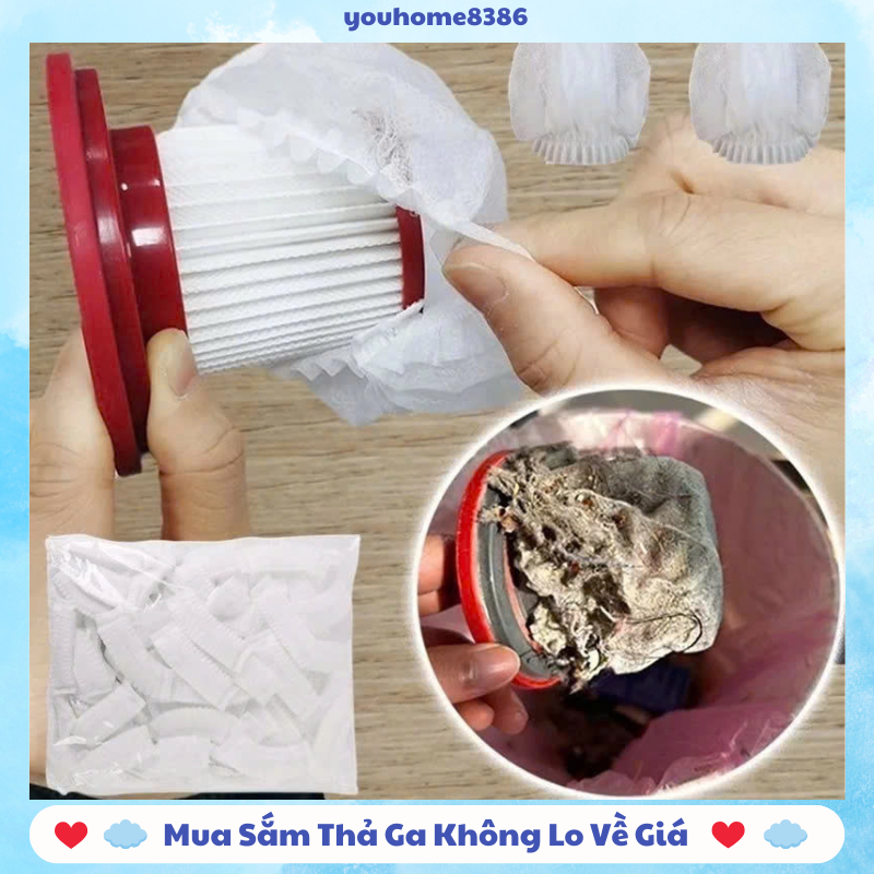 100 Chiếc Túi Tiện Lợi Dùng Một Lần Túi Bọc Lõi Lọc Lưới Máy Hút Bụi Dễ Vệ Sinh Vải Không Dệt #