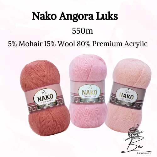 Cuộn len mohair pha acrylic Nako Angora Luks