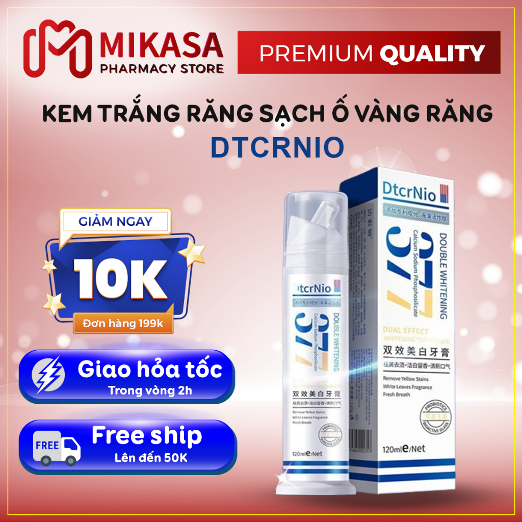 Kem Đánh Răng DTCRNIO 377 - Kem DTCRNIO Sạch Mảng Bám, Chăm Sóc Răng Miệng Và Hỗ Trợ Hơi Thở Thơm Mát 120ml