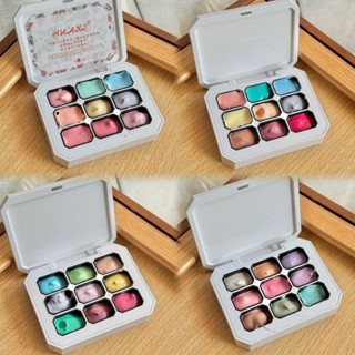 Set gel dặm ombre 9 màu HUAXI - Bộ công cụ chuyên nghiệp cho thiết kế nail hoàn hảo - Nails Red