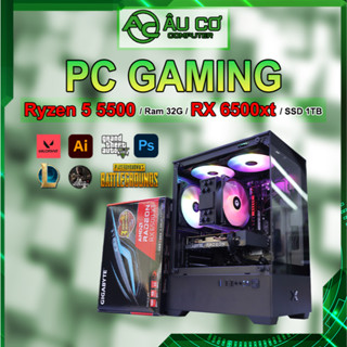 PC Gaming, Máy tính Gaming, Cây Gaming, PC đồ hoạ chơi game AMD Ryzen 5 5500 / Ram 32G / RX 5600 xt 4G / Vỏ kính bể cá