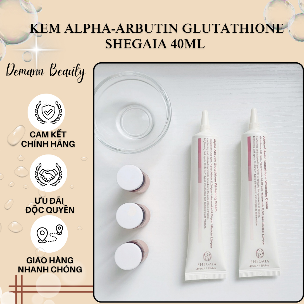 Kem dưỡng trắng da Alpha-Arbutin Glutathione Shegaia 40ml