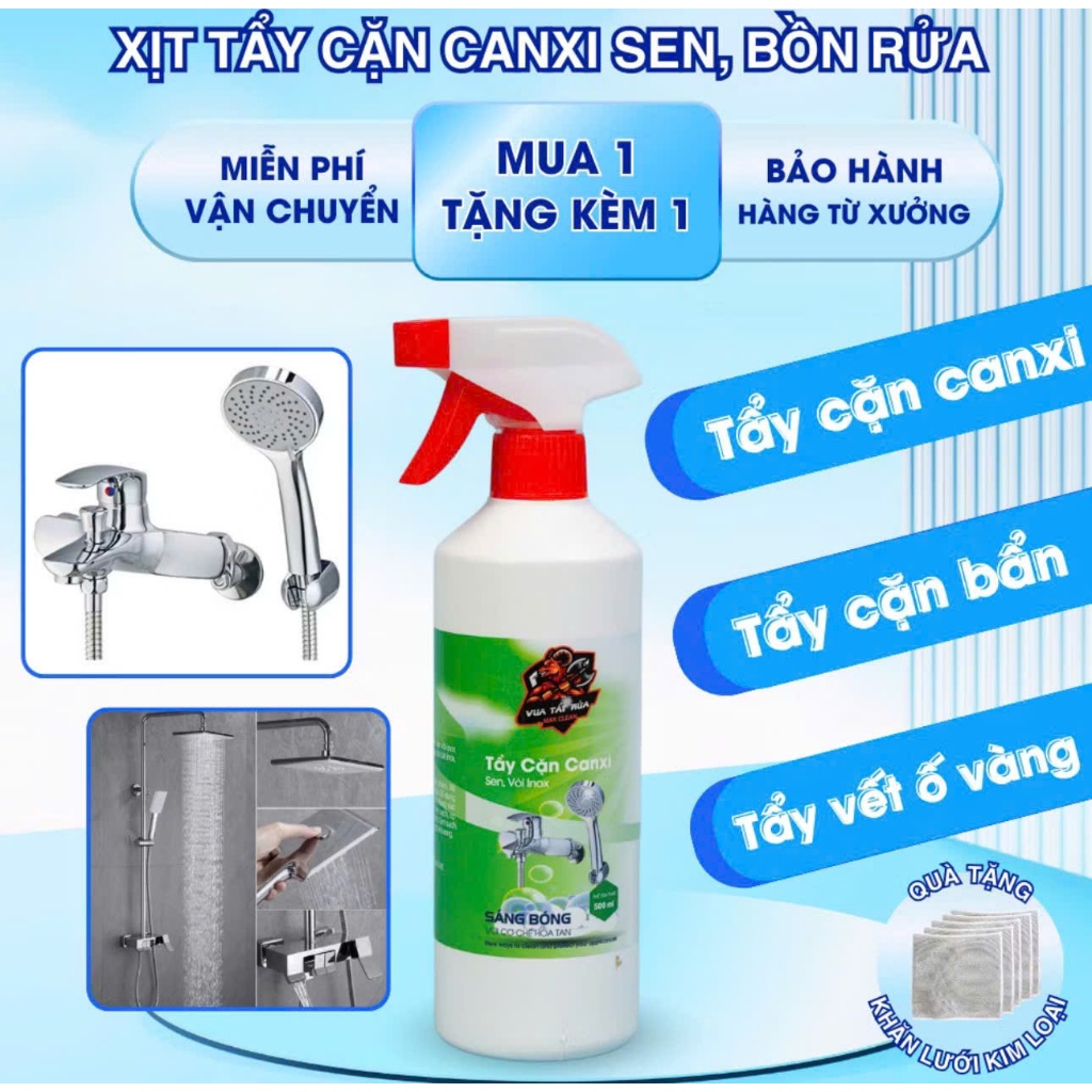 Chai xịt tẩy cặn canxi MAX CLEAN 500ml hcm