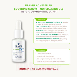 Serum lợi khuẩn dưỡng phục hồi dành cho da mụn Rilastil Acnestil PB Soothing Sebum - Normalising Gel 30ml