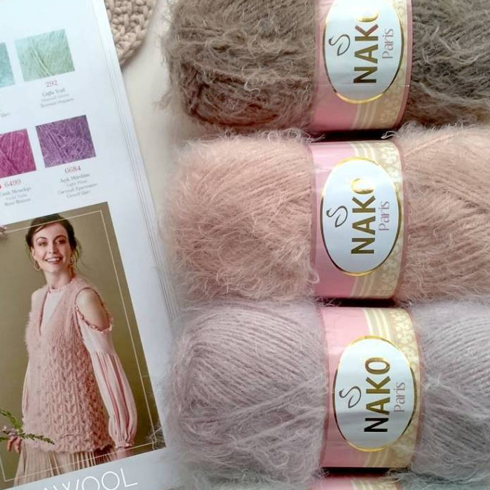 (HN) CROWN Cuộn len xù siêu mềm Nako Paris