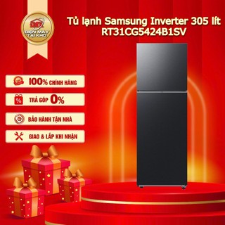 Tủ lạnh Samsung Inverter RT31CG5424B1SV 305 lít – Ngăn đá trên – Optimal Fresh+ 4 chế độ – Tiết kiệm điện – Thiết kế san