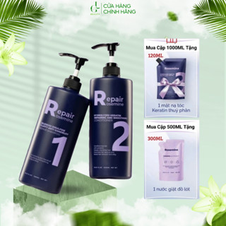 Dầu gội xả phục hồi làm phồng tóc ngăn ngừa tóc gãy rụng Rosemine Repair 500ml/1000ml, phục hồi, trẻ hóa sợi tóc