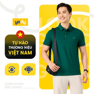 Áo thun polo nam cổ bẻ YODY vải mắt chim tay ngắn thoáng mát chuẩn form APM7459