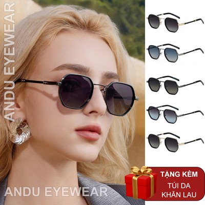Kính râm mát thời trang nam nữ AnDu chống UV400 phân cực dáng đa giác TITAN cao cấp 33247