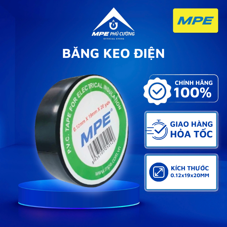 (CHÍNH HÃNG) MPE - Băng keo điện tiêu chuẩn Châu Âu Chính hãng MPE Phú Cường