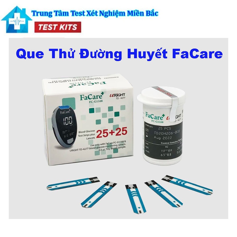Que Đường Huyết FaCare FC-G168 Hộp 25 Que