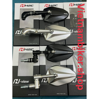 Kính-Gương chiếu hậu H2c Mẫu H-view V2 Nhôm cnc Kính trắng xịn (đạt tiêu chuẩn 168)