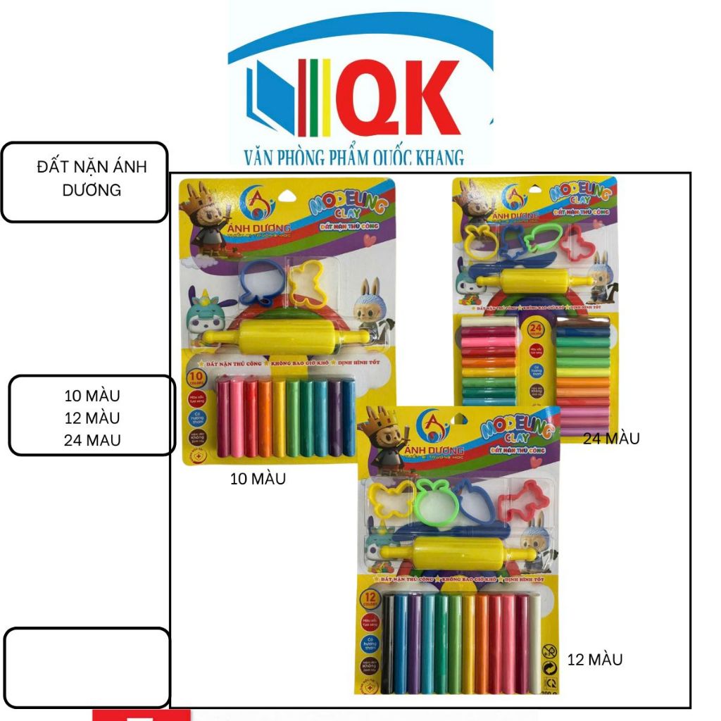 Đất nặn ánh dương 8/  12 & /24 màu