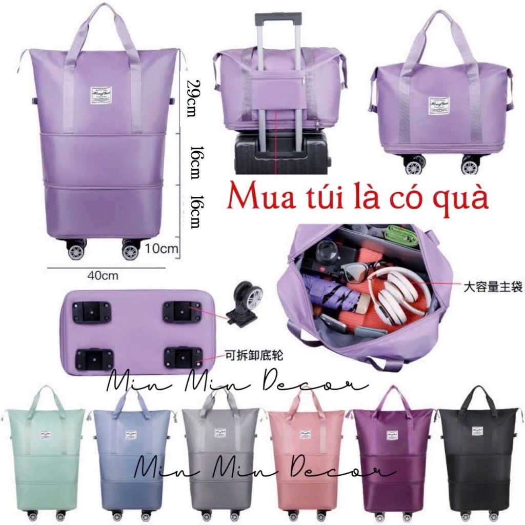 GIÁ SỈ Túi du lịch có bánh xe 3 tầng size Lớn 70cm hàng quảng châu cao cấp thay thế vali,túi mua sắm gấp gọntúi xáchquầ