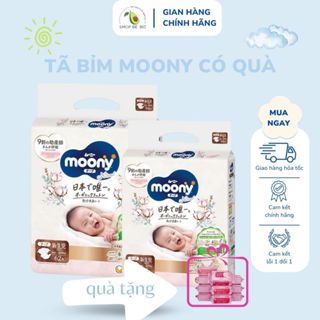 [Chính Hãng] Tã Dán Moony Natural Trắng Bỉm Quần Moony Nhật Bản Cho Da Nhạy Cảm Của Trẻ Size S58 M46 L38 XL32[QUÀTẶNG] ]