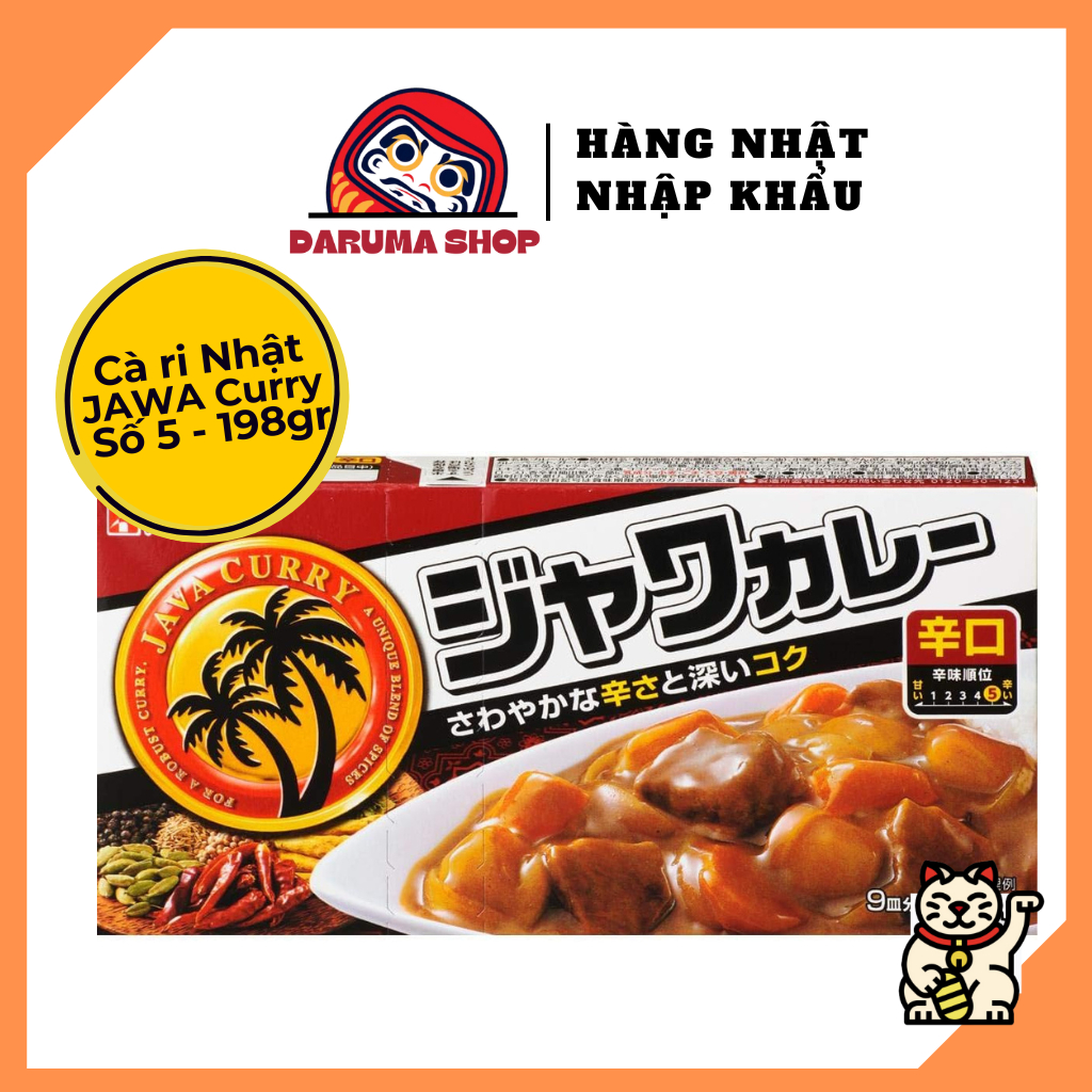 Cà ri Nhật Java curry số 5/ Viên cà ri cô đặc JAWA CURRY số 5/ Nhập khẩu Nhật Bản/ Hộp 185gr