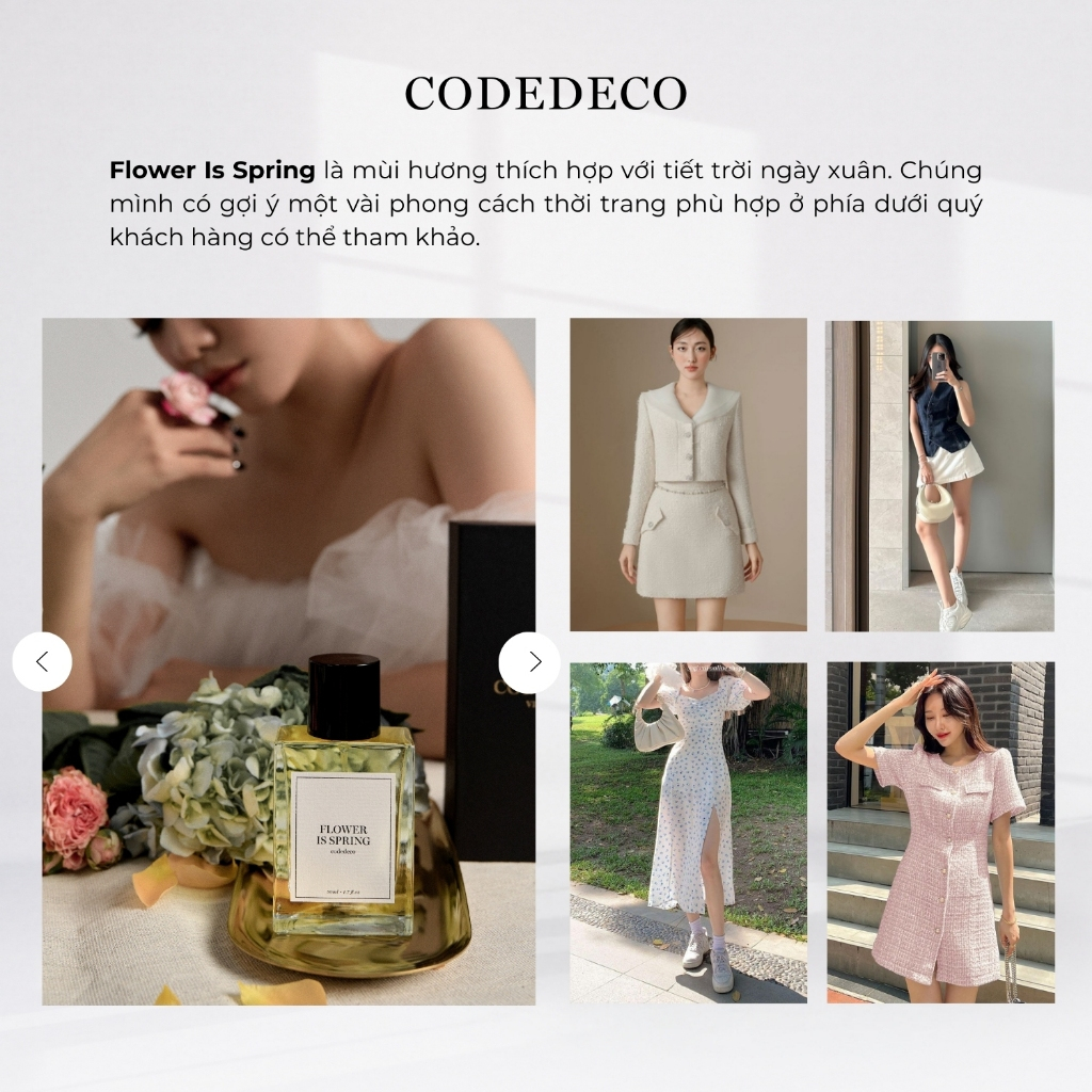 Tinh dầu thơm nữ CODEDECO Flower Is Spring 10ml dạng xịt - Sang trọng, Tinh tế, Quyến rũ | BigBuy360 - bigbuy360.vn