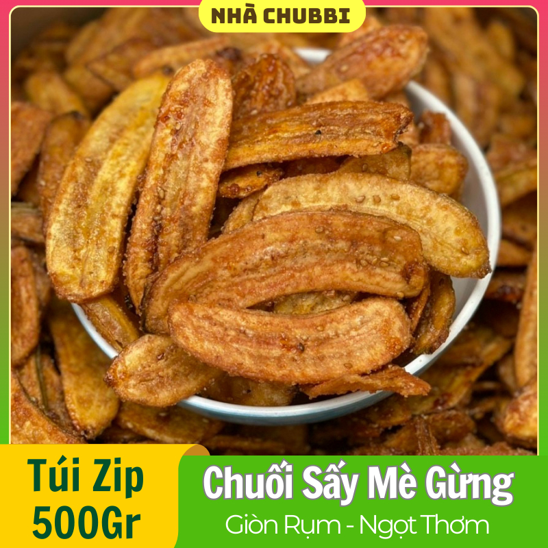 【CỰC PHẨM】Chuối Sấy Mè Gừng Loại 1 - Chuối Sấy Ngào Đường - Chuối Sấy Giòn - Trái Cây Sấy Giòn