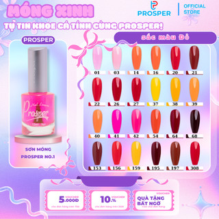 Sơn móng tay PROSPER  No.1 tone màu ĐỎ - Hàng cao cấp chính hãng