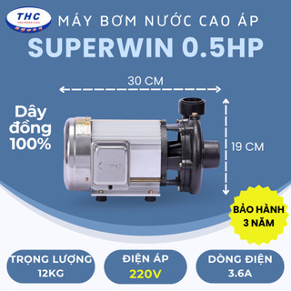 Máy bơm nước cao áp SUPERWIN 0.5HP SP370 - Họng 34/34
