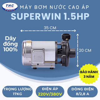 Máy bơm nước cao áp SUPERWIN 1.5HP SP1100 (họng 49/42) - ĐIỆN ÁP 220V/ 380V