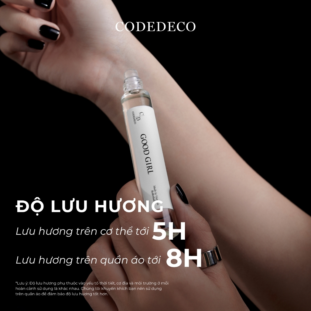 Tinh dầu thơm nữ CODEDECO Good Girl 10ml dạng lăn - Ngọt ngào, Nhẹ Nhàng, Quyến Rũ | BigBuy360 - bigbuy360.vn