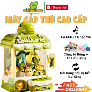 Đồ Chơi Máy Gắp Thú Bông Cao Cấp BỐ KHỦNG LONG DOLL MACHINE Rabbit/ Bear/Dinosaur Có Nhạc Đèn Tặng 10 Gấu Bông 10 Bóng