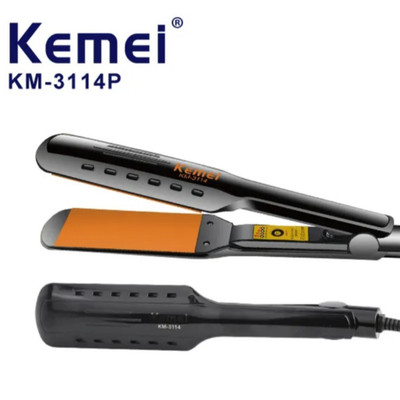 Máy Duỗi Tóc Kemei Km 3114 Với 4 Mức Nhiệt Độ Và Bề Mặt Nhiệt Ceramic Bảo Vệ Tóc